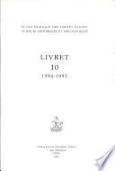 Ecole Pratique des Hautes Etudes Sciences Historiques et Philologiques, Livret 10