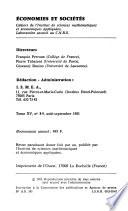 Économies et sociétés