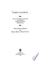 Écrire la pauvreté
