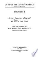 Écrits français d'Israël de 1800 à nos jours
