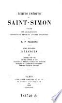 Écrits inédits de Saint-Simon