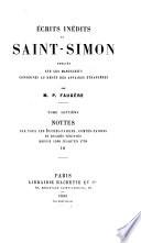 Écrits inédits de Saint-Simon: Nottes