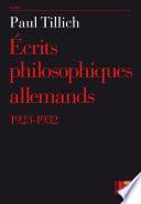 Ecrits philosophiques allemands
