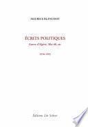 Ecrits politiques (1958-1993)