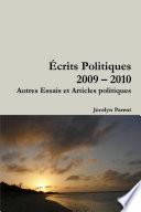 Écrits Politiques 2009-2010