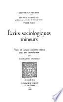 Écrits sociologiques mineurs