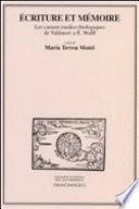 Écriture et mémoire