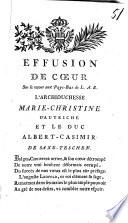 Effusion De Coeur Sur le retour aux Pays-Bas de L. A. R. L'Archiduchesse Marie-Christine D'Autriche Et Le Duc Albert-Casimir De Saxe-Teschen
