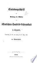 Einladungsschrift zur Prüfung der Schüler ... den 26., und ... 27. März 1863, etc. (De la littérature française depuis le xi. jusqu'au XVI. siècle; sa formation, son esprit, son caractère. [By E. Masson.]-Schulnachrichten.-Unterrichtsplan.-Ordnung der Prüfung.).