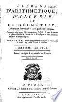 Elémens d'arithmétique, d'algèbre et de géométrie, avec une introduction aux sections coniques, par J.-M. Mazéas,...