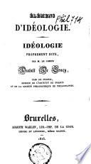 Elémens d'idéologie: Idéologie proprement dite