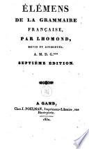 Elémens de la grammaire française