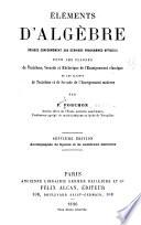 Élements d'algèbre