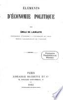 Éléments d'économie politique