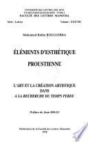 Eléments d'esthétique proustienne
