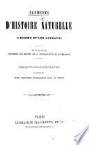 Éléments d'Histoire Naturelle. L'Homme et les Animaux
