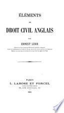 Éléments de droit civil anglais