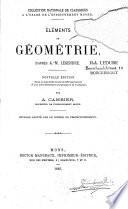Éléments de géométrie d'après A.-M. Legendre
