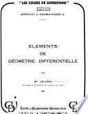 Elements de géomt́rie différentielle