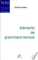 Eléments de grammaire tensive
