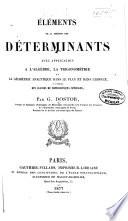 Éléments de la théorie des déterminants
