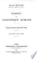 Éléments de linguistique romane
