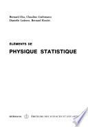Eléments de physique statistique