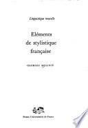 Eléments de stylistique française