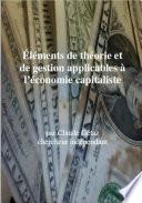 Éléments de théorie et de gestion applicables à l’économie capitaliste