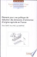 Elements for devising a policy for abating agricultural ammonia emissions in France