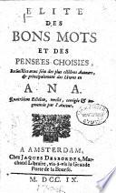 Élite des bons mots et des pensées choisies