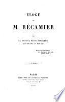 Éloge de M. Récamier