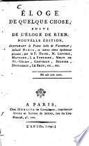 Éloge de quelque chose, suivi de L'éloge de rien