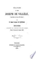 Éloge du Comte J. de Villèle, etc