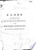 Éloge funèbre du comte d'Ennery et réforme judiciaire à Saint-Domingue