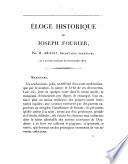 Eloge historique de Joseph Fourier par M. Arago,..., lu à la séance publique du 18 novembre 1833