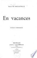 En vacances: notes et impressions