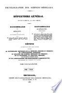 Encyclographie des sciences médicales répertoire général de ces sciences, au 19. siècle