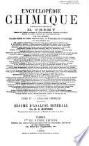 Encyclopédie chimique publiée sous la direction de M. Fremy