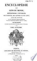 Encyclopédie des gens du monde, répertoire universel des sciences, des lettres et des arts