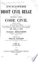 Encyclopedie du droit civil belge