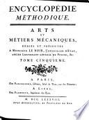Encyclopédie Méthodique. Arts Et Métiers Mécaniques