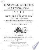 Encyclopedie Methodique Arts et Metiers Mechaniques Tome Sixieme