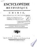 Encyclopedie Methodique Chimie Tome Troisieme