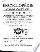 Encyclopedie Methodique Economie Tome Quatrieme