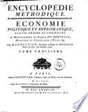Encyclopedie Methodique Economie Tome Troisieme