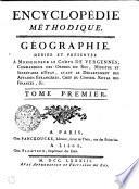 Encyclopédie méthodique. Géographie