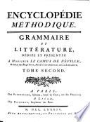 Encyclopédie Méthodique. Grammaire et Littérature