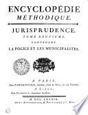 Encyclopédie méthodique. Jurisprudence