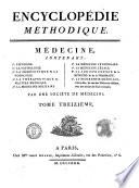 Encyclopedie Methodique. Medecine